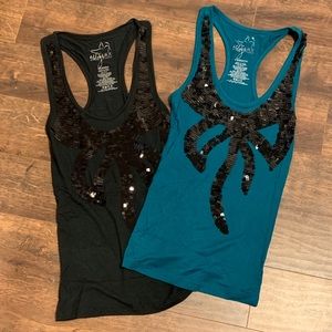 Miley Cyrus Max Azria Bow Tank Tops